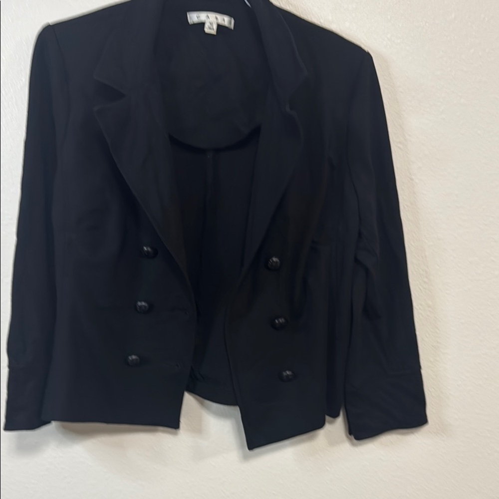 CAbi Black Fitted Blazer with Lapel Collar